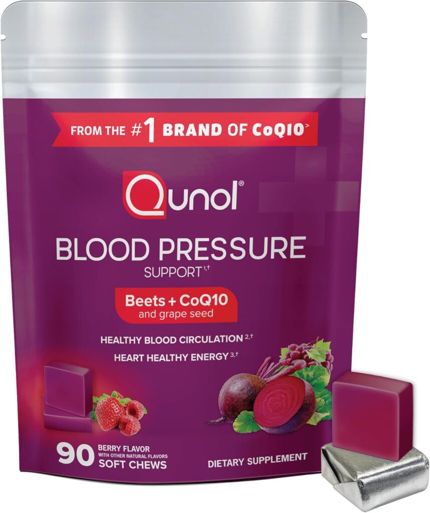 "CoQ10 plus beetroot chewables for circulation and heart function"