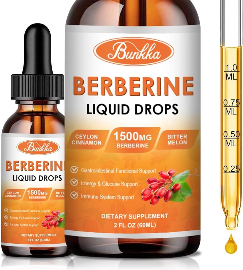 "organic vegan berberine HCl liquid supplement bottle"