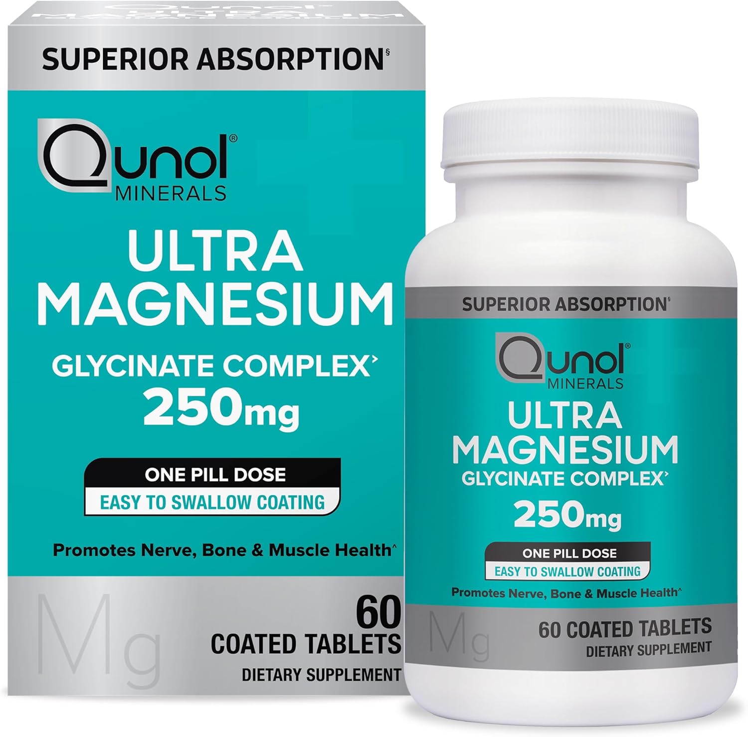 "Qunol magnesium glycinate supplement bottle"