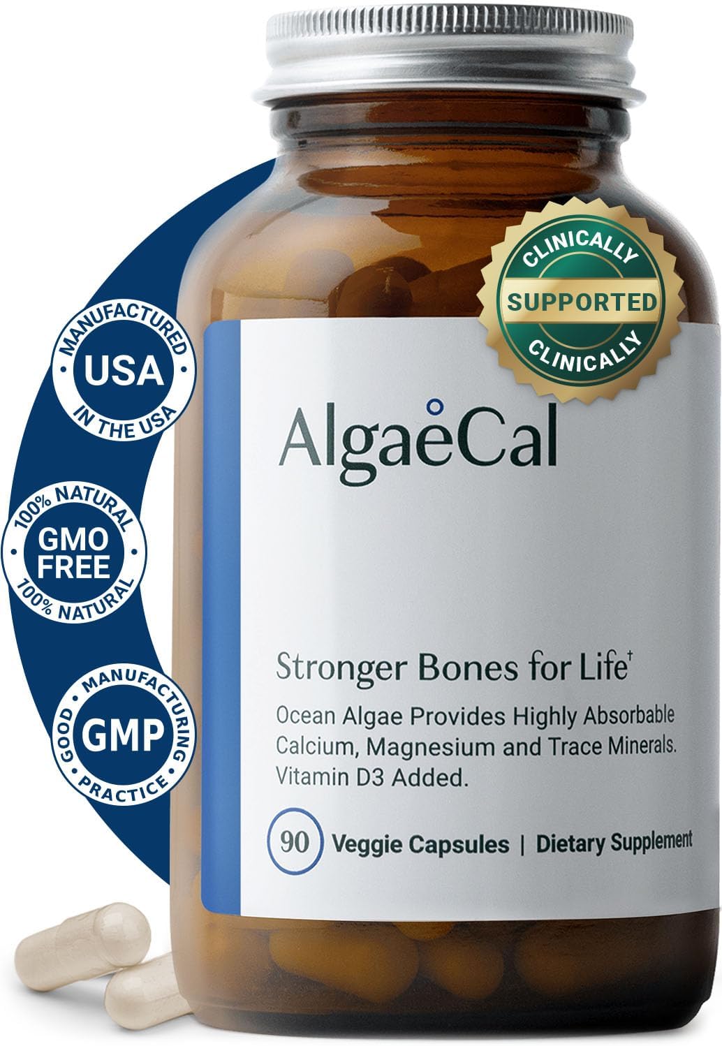 "AlgaeCal with D3 - bone support with B vitamins"
